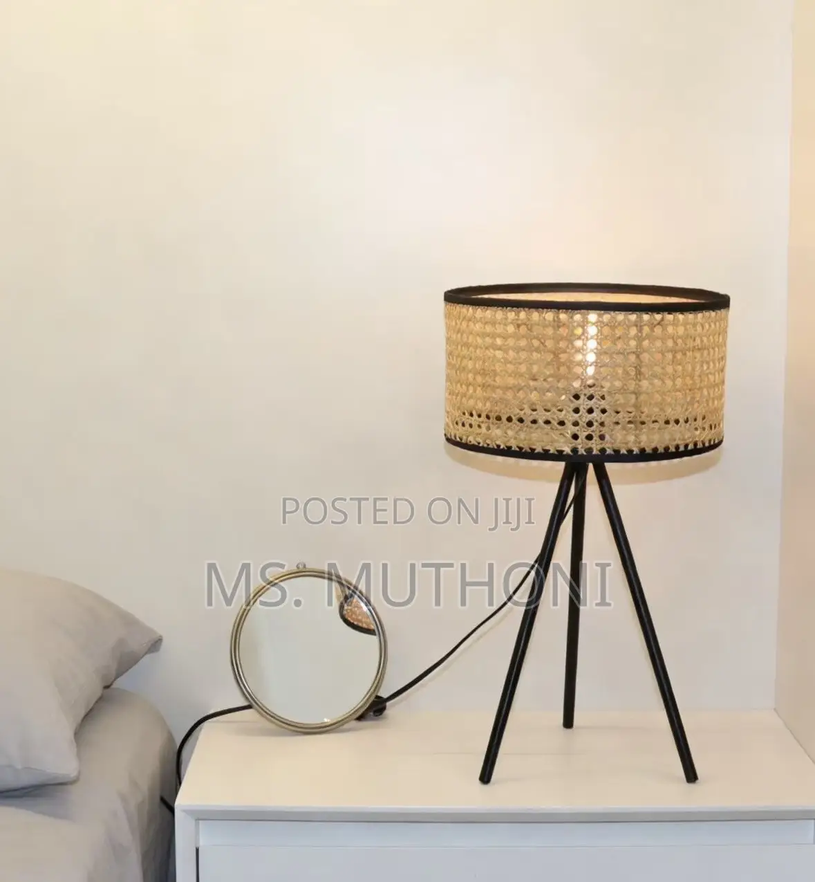 Matte Black Stand Tripod Table Lamp