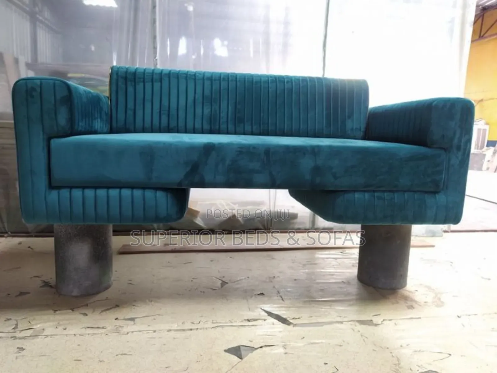 Teal Modern 3 Seater Sofa