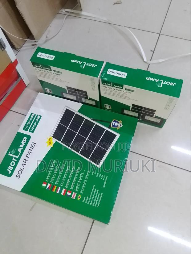 100w + 100w Solar Floodlights - main view