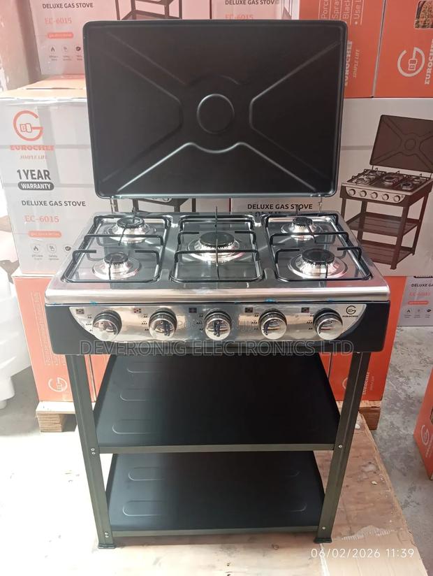 Eurochef 5 Burner Standing Cooker With Shelves