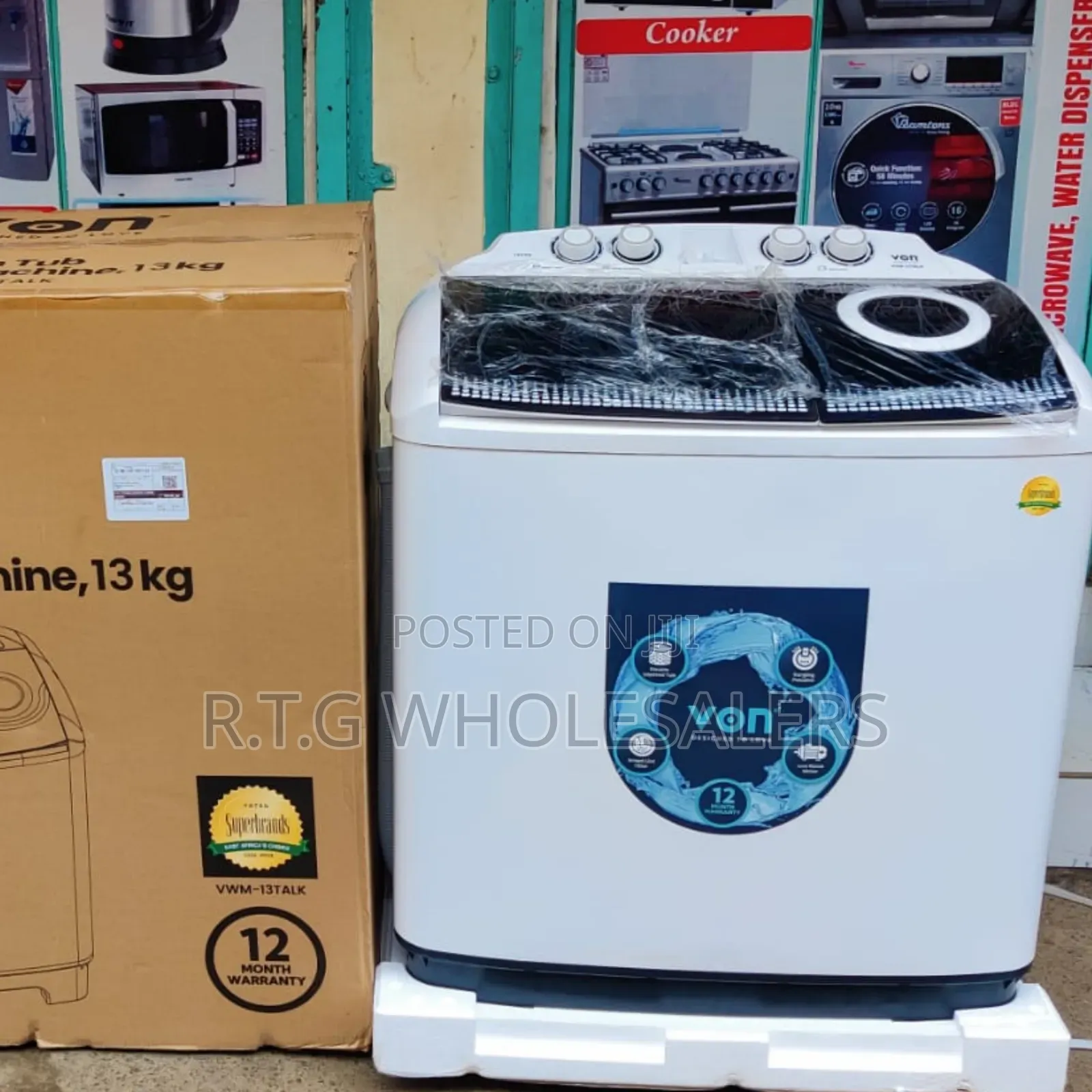 Von 13kg Washing Machine, Twin Tub Design