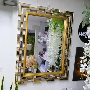 Decorative Mirror Rectanglar Interior Wall Gold Decor