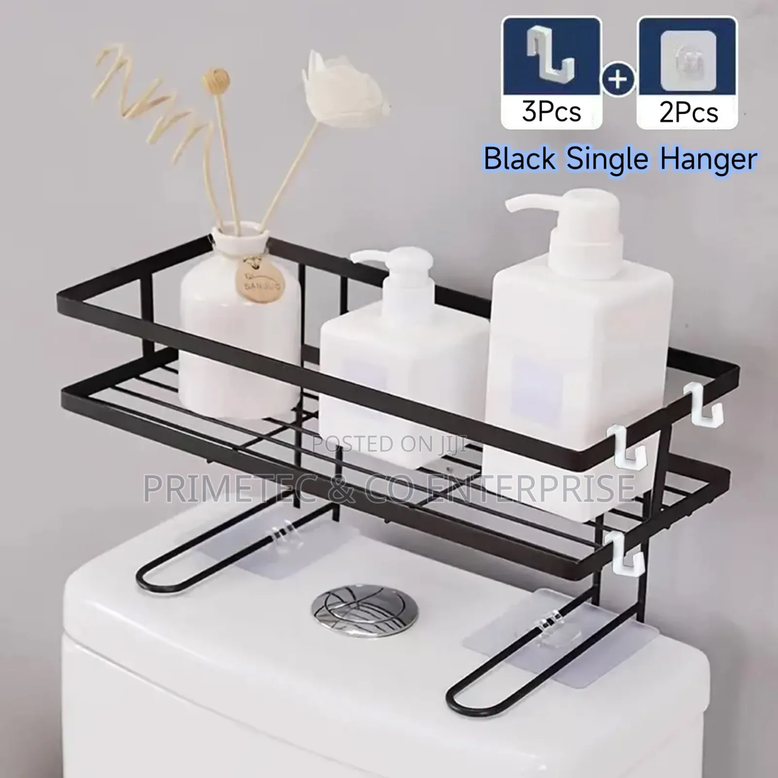 34x15x7cm Single Layer Metallic Toilet Top Organizer Rack