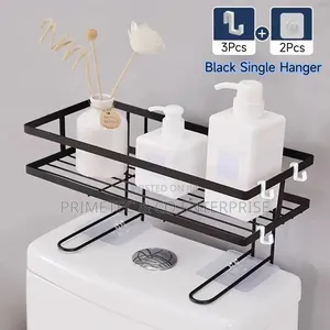 34x15x7cm Single Layer Metallic Toilet Top Organizer Rack