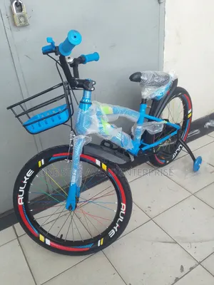 Blue Size 20" With Front Bucket Training Wheels