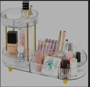 Makeup Organiser 360° Rotating Compartment 2 in 1 Cosmetic Storage