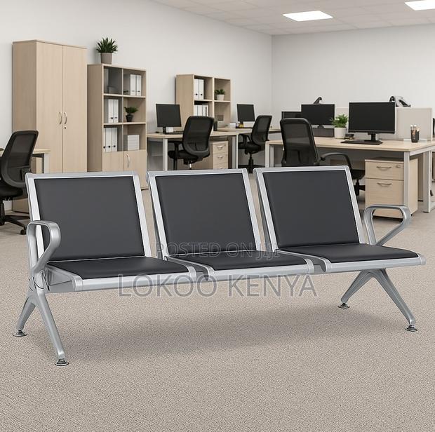 Bench; 3 Link Heavy Duty Pu Leather Padded Reception Bench