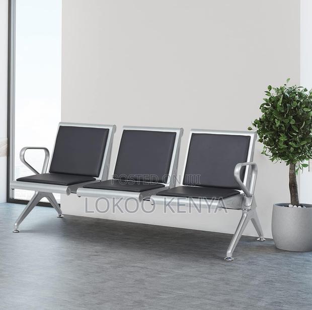 Bench; 3 Link Heavy Duty Pu Leather Padded Reception Bench - thumbnail 2
