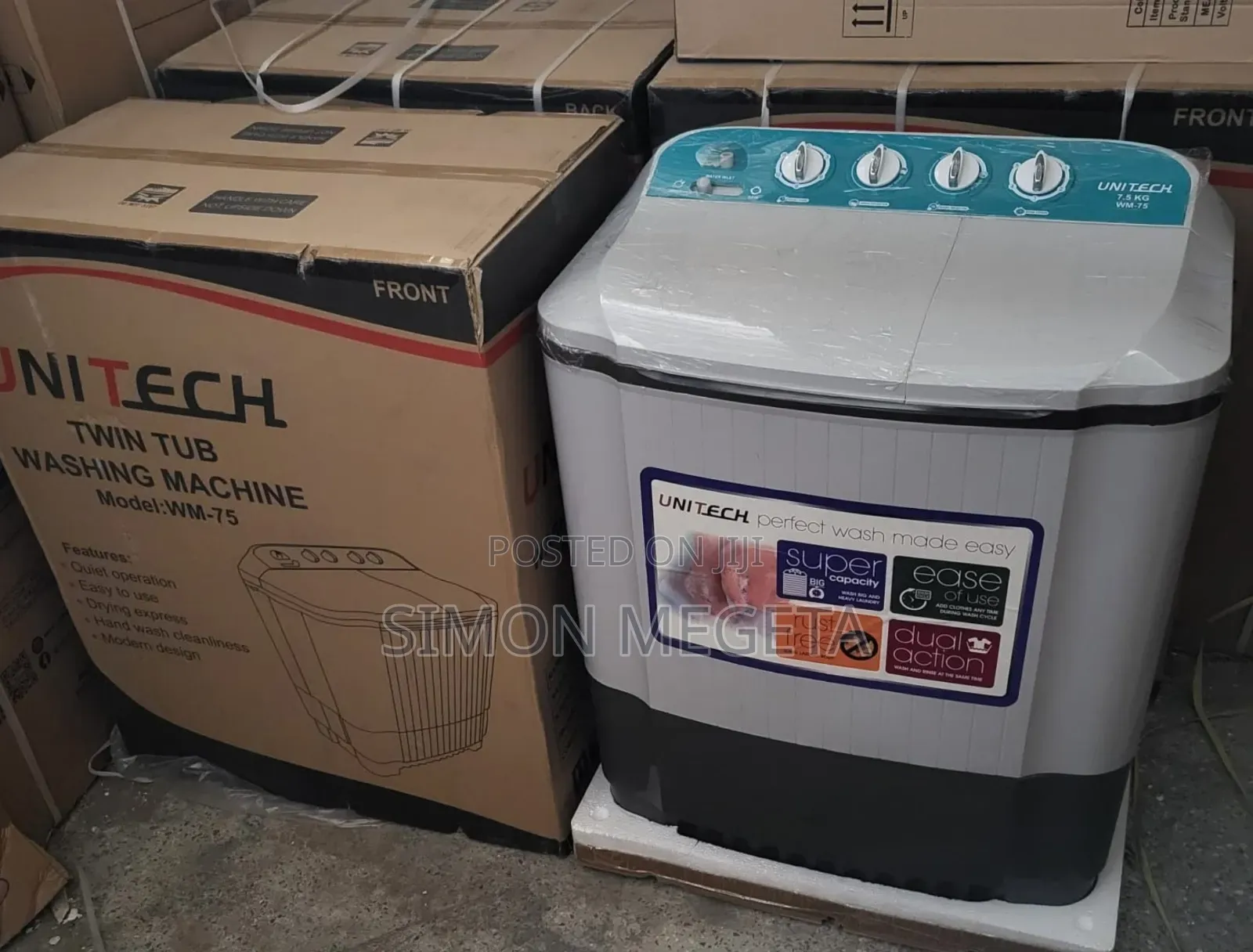 Unitech 7.5kgs Twin Tub Top Load Semi Automatic Washing Machine