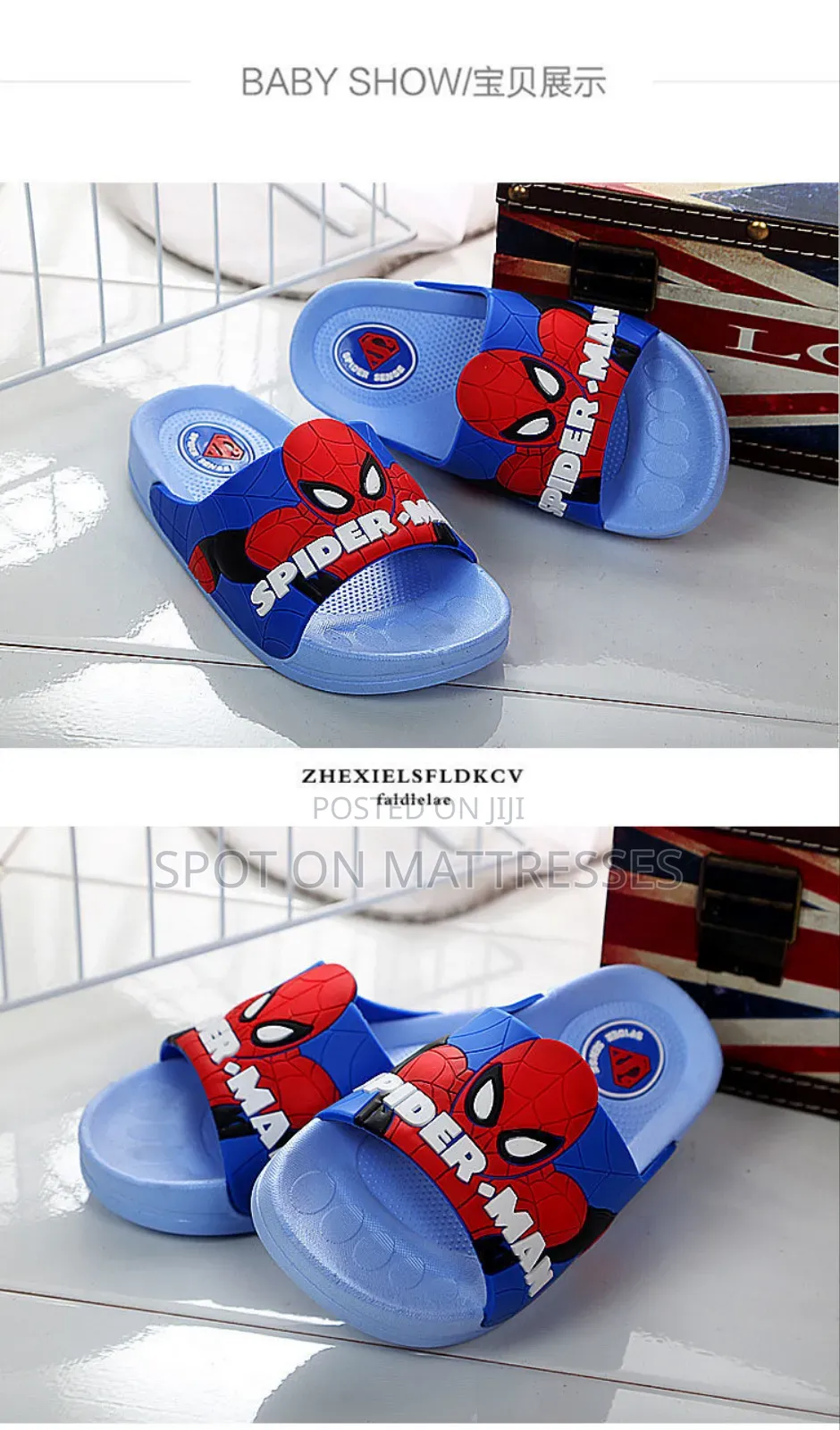 Boys' Spiderman Slides. Sizes 26-39. Delivery Services Available.