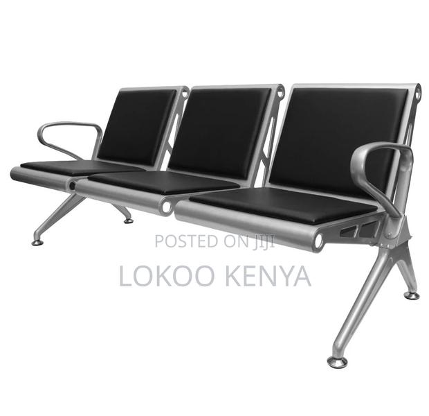 Bench; 3 Link Heavy Duty Pu Leather Padded Reception Bench - thumbnail 3
