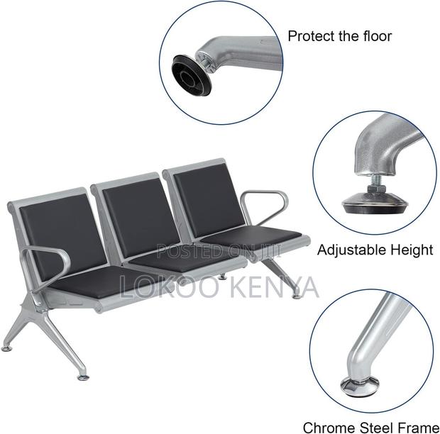 Bench; 3 Link Heavy Duty Pu Leather Padded Reception Bench - thumbnail 11