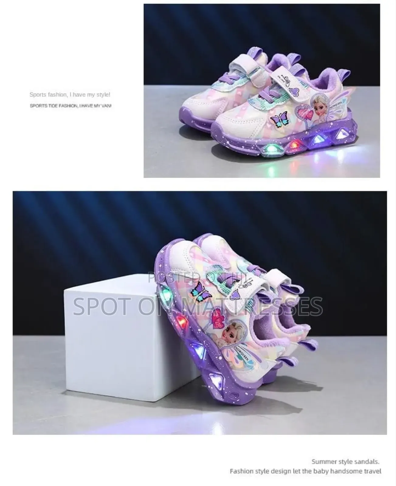 Girls Elsa Led Sneakers. Delivery Services Available Nationwide.