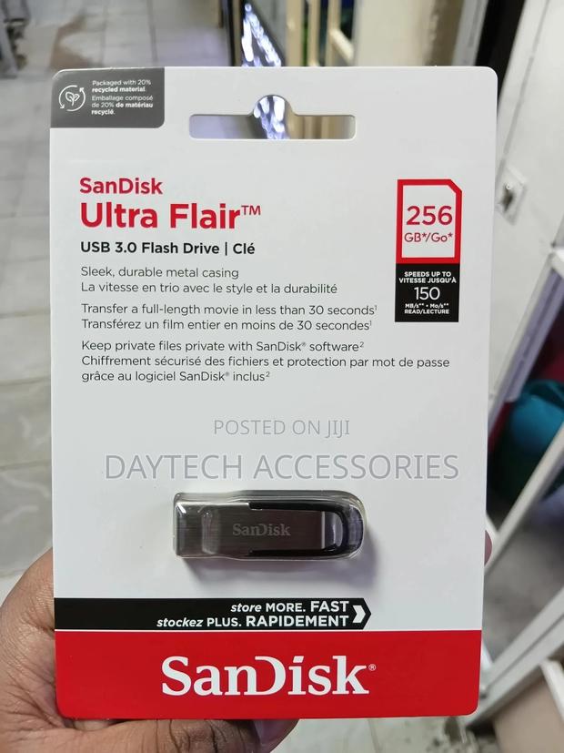 Sandisk 256gb Ultra Flair Usb 3.0 Flash Drive - Black - thumbnail 2