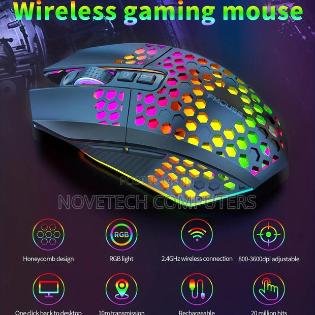 Best Wireless Mouse | Rechargeable Gaming Hole Mouse 1600dpi - main view