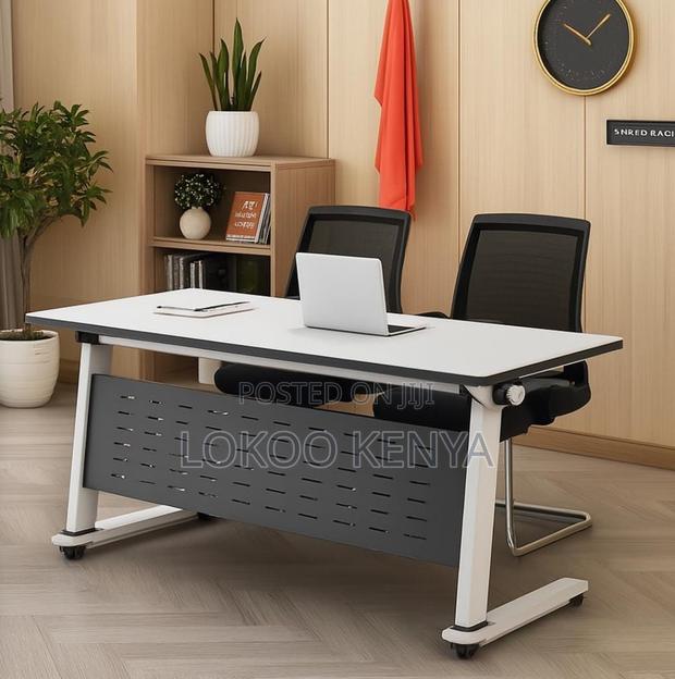 Office Desk; 120 Cm X 60 Cm Modern Foldable Space Saving Training Desk
