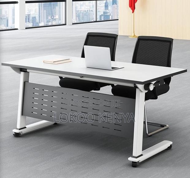 Office Desk; 120 Cm X 60 Cm Modern Foldable Space Saving Training Desk - thumbnail 2