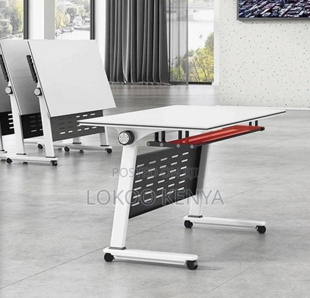Office Desk; 120 Cm X 60 Cm Modern Foldable Space Saving Training Desk - thumbnail 3