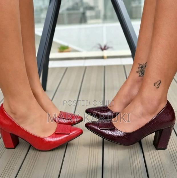 Chunky Ladies Heel. Red,Chocolate In Nairobi Central