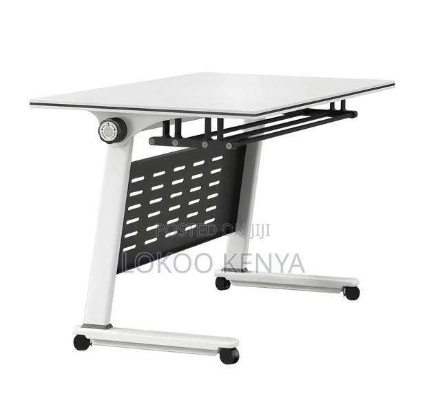 Office Desk; 120 Cm X 60 Cm Modern Foldable Space Saving Training Desk - thumbnail 6