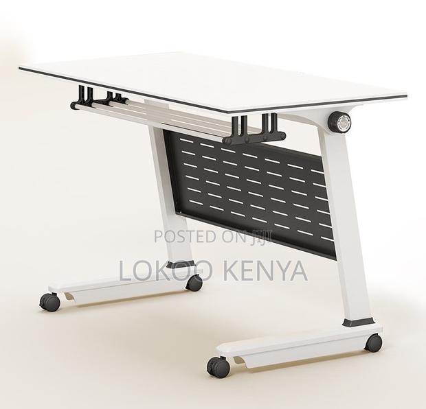 Office Desk; 120 Cm X 60 Cm Modern Foldable Space Saving Training Desk - thumbnail 7