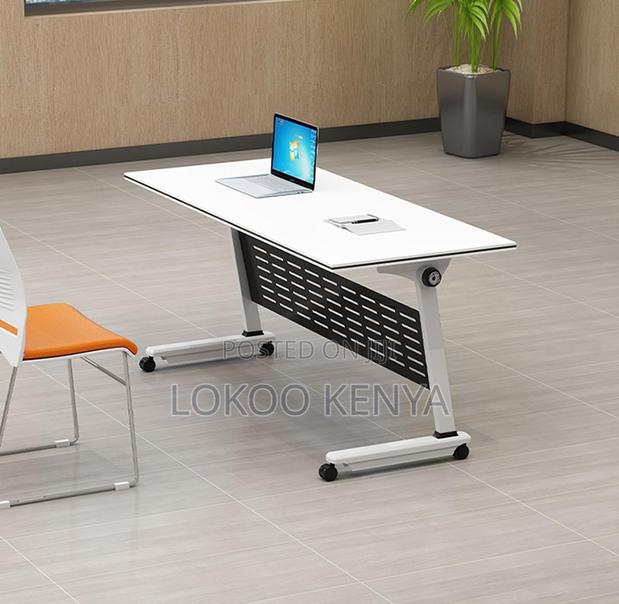 Office Desk; 120 Cm X 60 Cm Modern Foldable Space Saving Training Desk - thumbnail 15