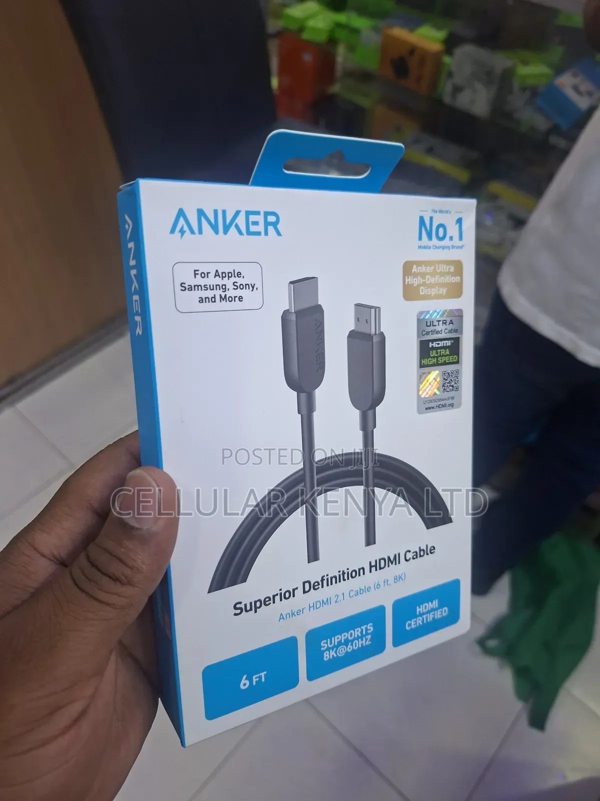 Anker Hdmi 2.1 Cable at 60hz 48 GBPS – 6ft
