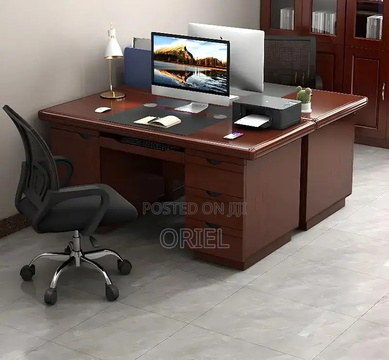 Office Desk : 1.2m Executive Mahogany Solid Wood Office Desk