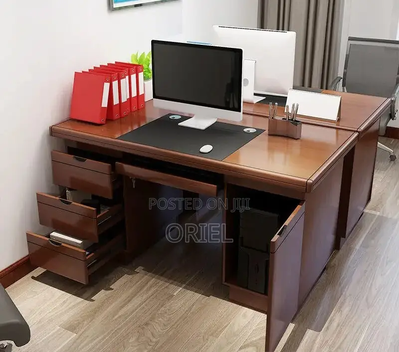 Office Desk : 1.2m Executive Mahogany Solid Wood Office Desk