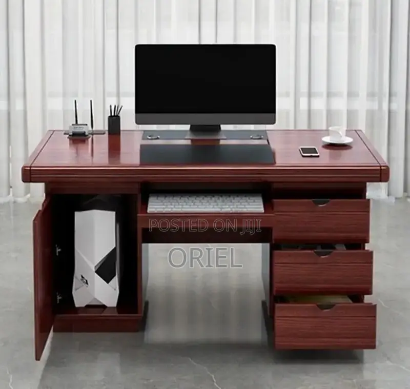 Office Desk : 1.2m Executive Mahogany Solid Wood Office Desk