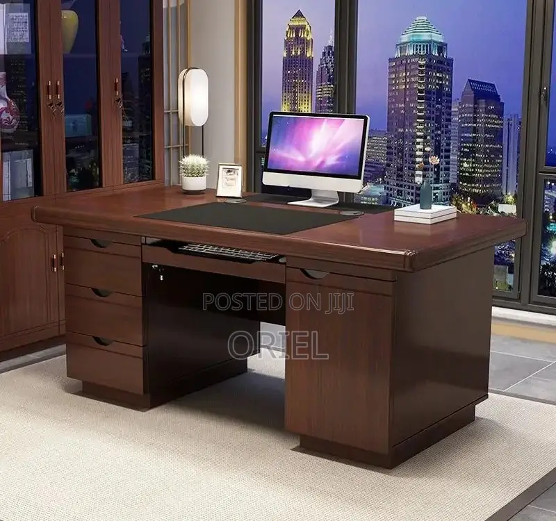 Office Desk : 1.2m Executive Mahogany Solid Wood Office Desk