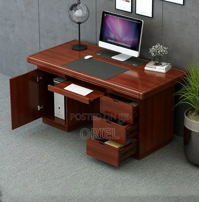 Office Desk : 1.2m Executive Mahogany Solid Wood Office Desk