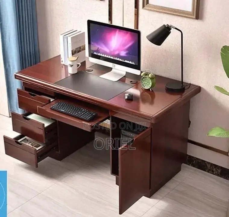 Office Desk : 1.2m Executive Mahogany Solid Wood Office Desk