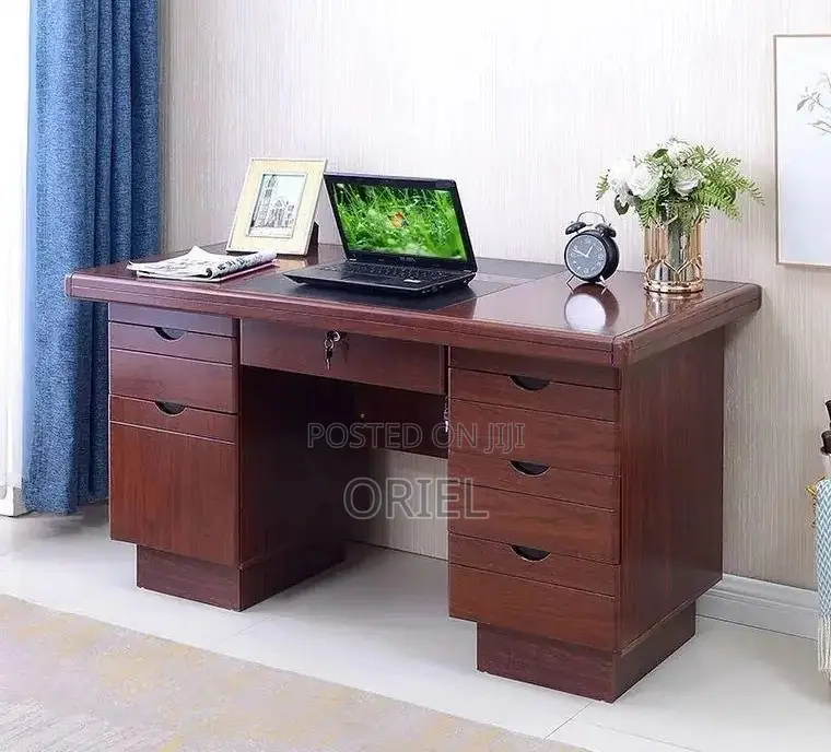 Office Desk : 1.2m Executive Mahogany Solid Wood Office Desk