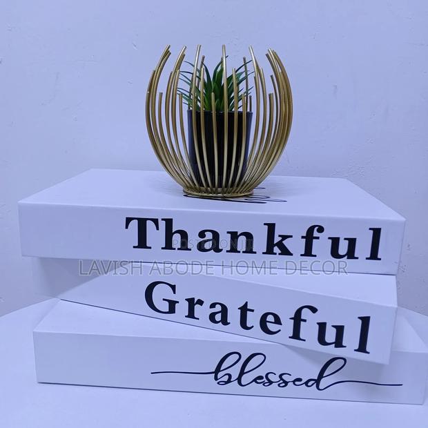 3 PCS Decor Books Thankful, Grateful, Blessed - main view