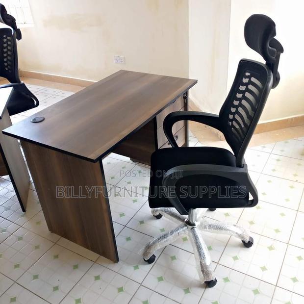1.2m American Desk and High Back Mesh Office Chair