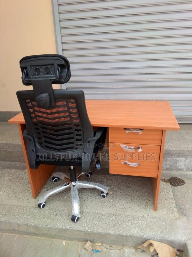 1.2m Cherry and Black Mesh Office Chair - main view