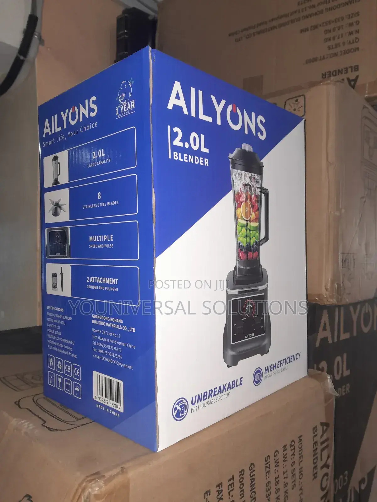 Ailyons 2 in 1 Commercial Blender