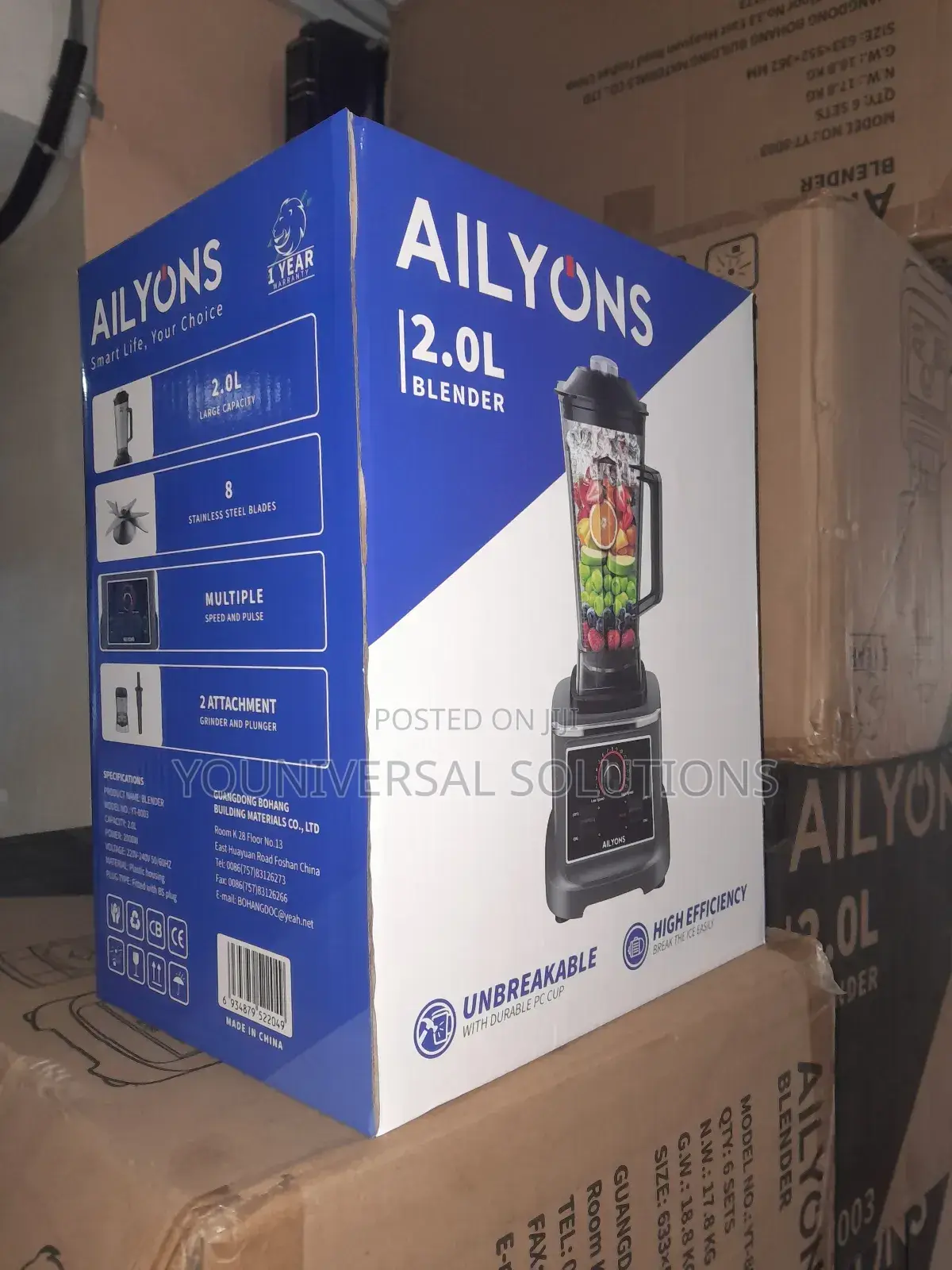 Ailyons 2 in 1 Commercial Blender