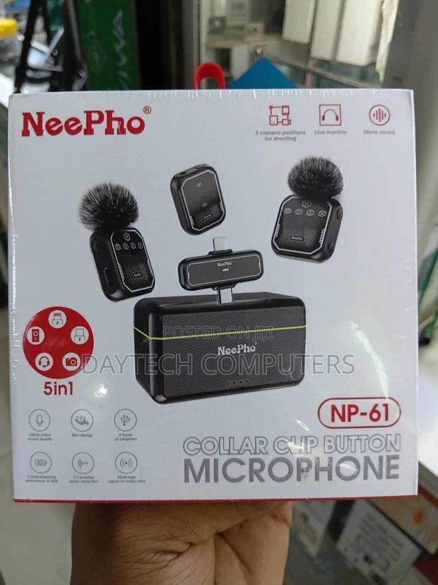 This Is a Neepho Np-61 Wireless Lavalier Microphone System. - main view