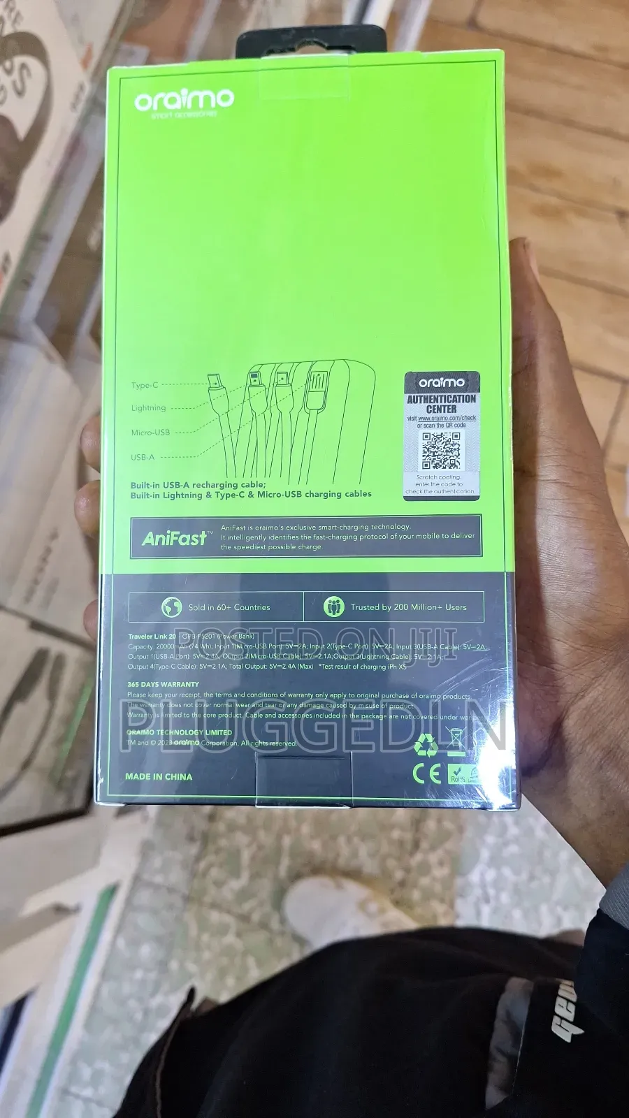 Oraimo Traveler Link 20 (Opb-P5201) Power Bank.
