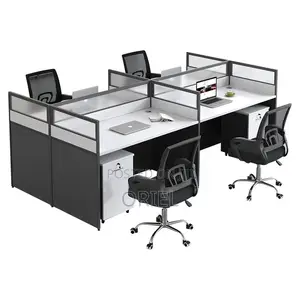 Office Workstation : 4-Way Collaborative Office Working Desk