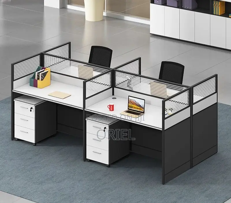 Office Workstation : 4-Way Collaborative Office Working Desk