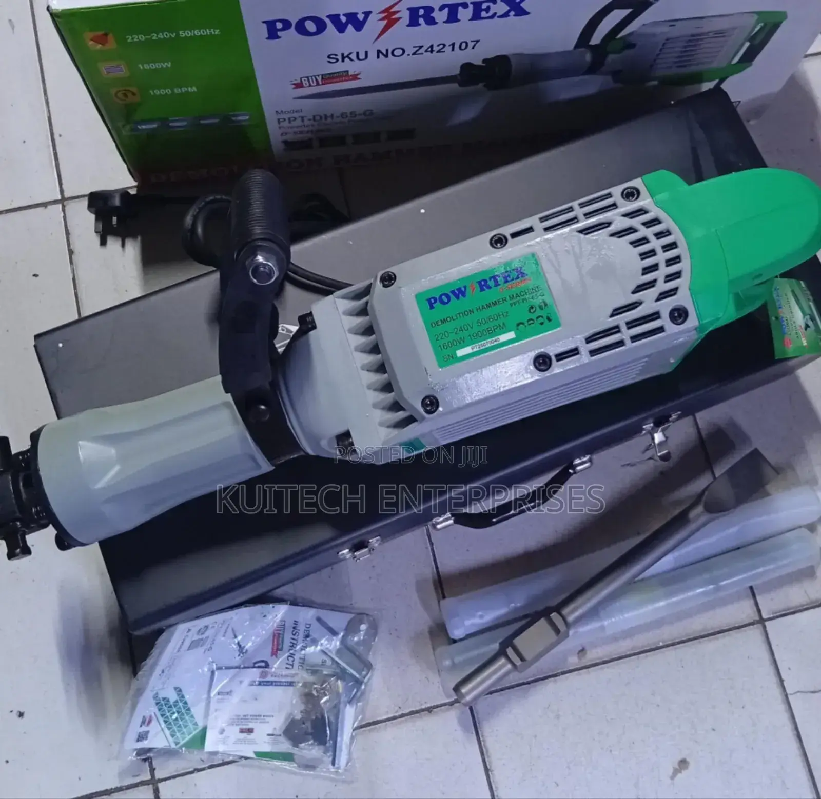 Powertex Power Demolition Jack Hammer/ Demolisher Breaker 1600w