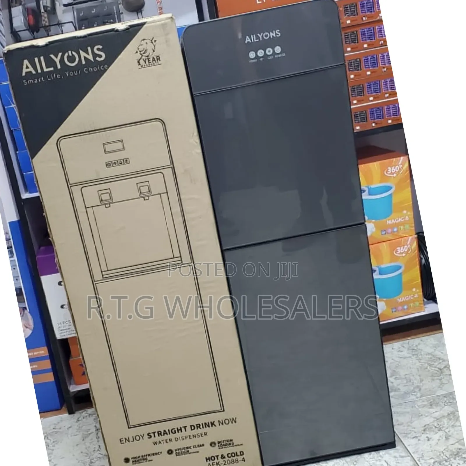 Ailyons Bottom‐Load Hot Cold Water Dispenser With Safety Lock