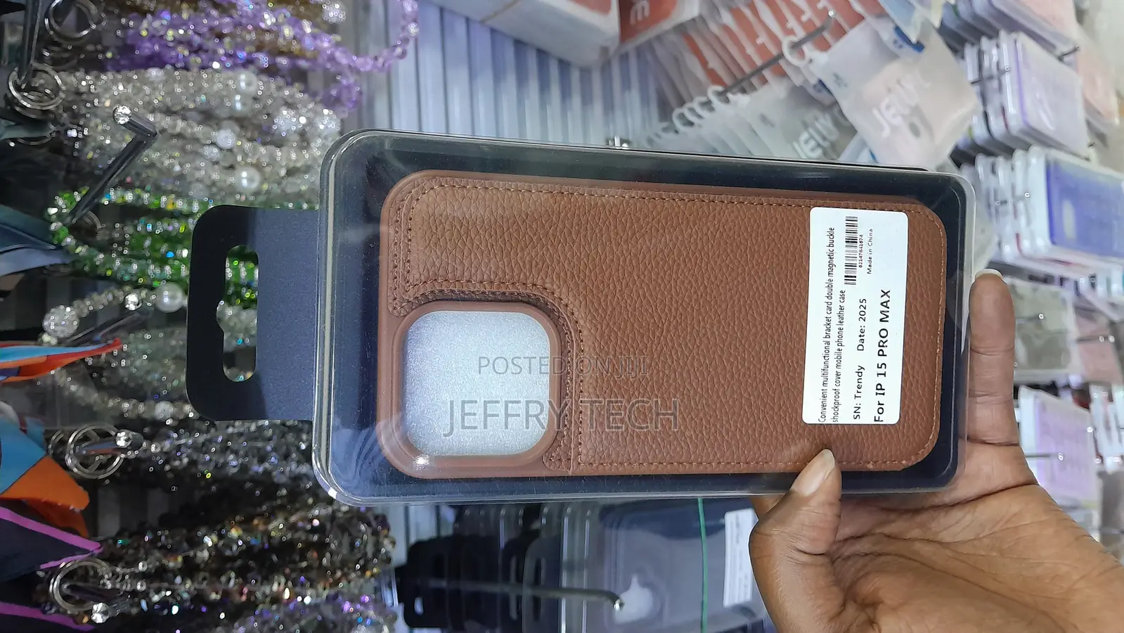 Thor Pu Leather Smooth Back Case for iPhone 15 Pro Max-Brown