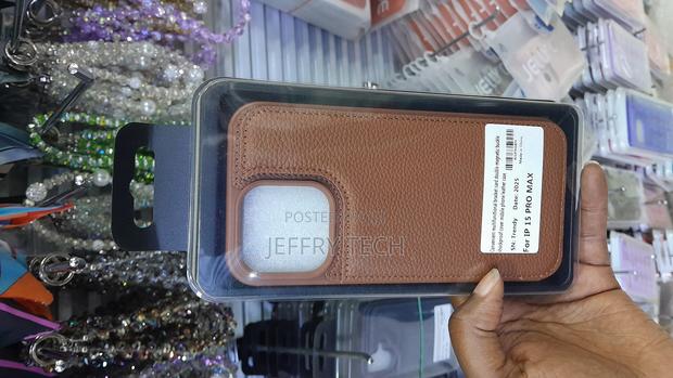 Thor Pu Leather Smooth Back Case for iPhone 15 Pro Max-Brown - main view