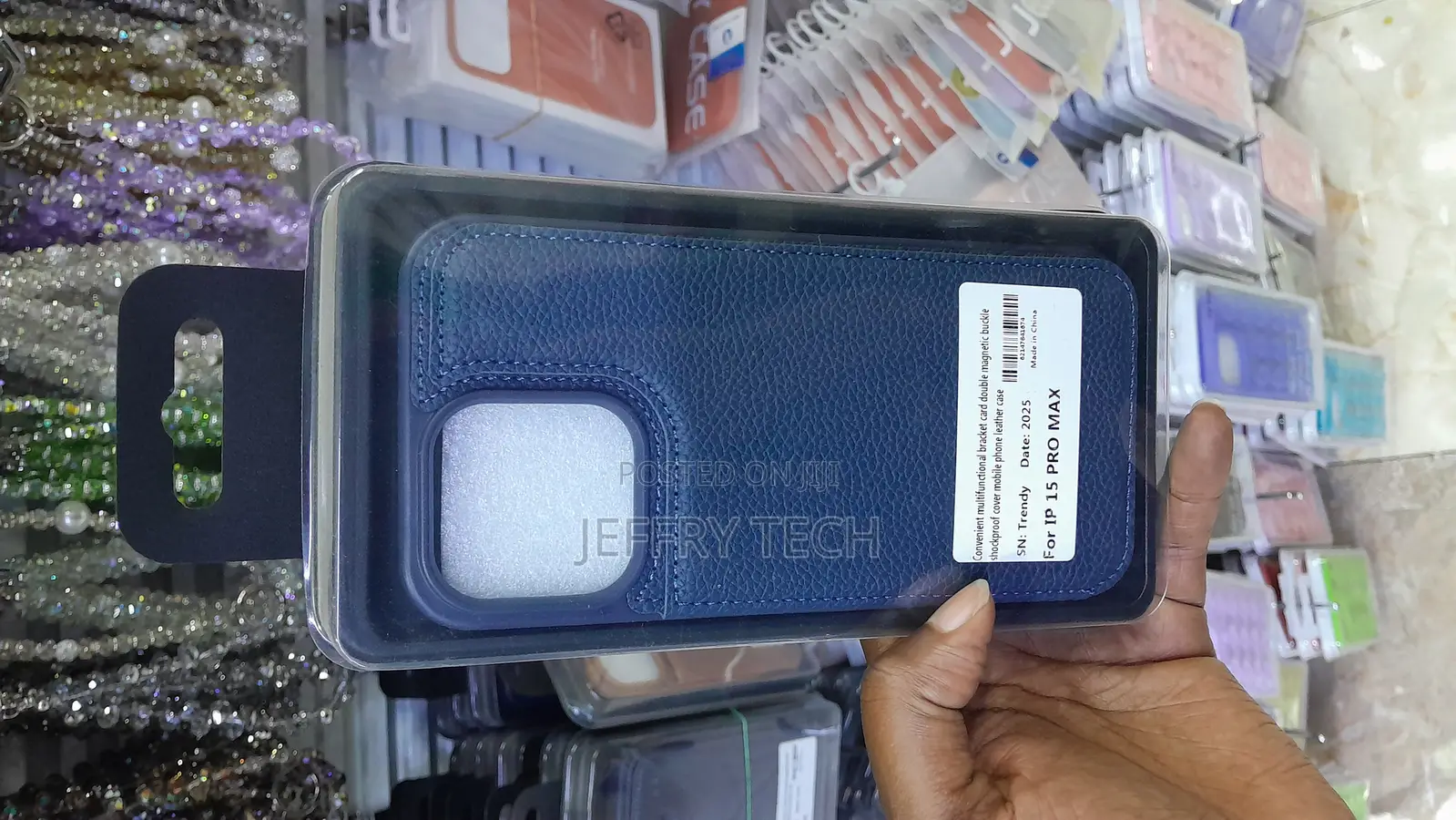 Billert Pu Leather Back Case for iPhone 15 Pro Max -Blue