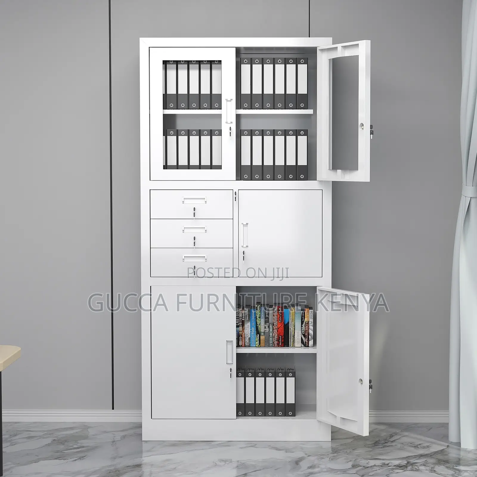 2-door White Steel Filling Office Cabinet