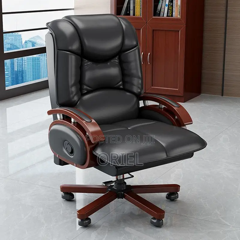 Modern Office Chair : Wooden Frame Executive High-Back Office Chair